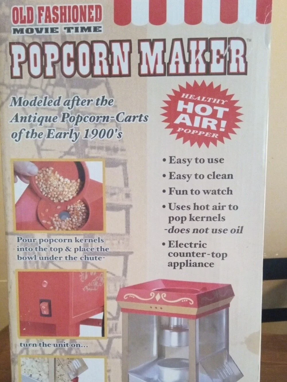 Nostalgia Electrics Popcorn Maker - Old Fashioned Movie Time